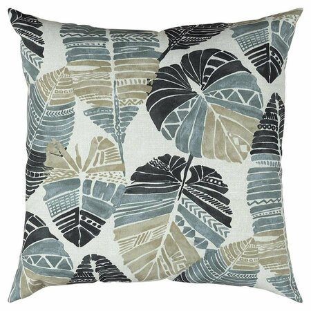 HOMEROOTS Gray Tropical Leaves Indoor & Outdoor Throw Pillow 403546